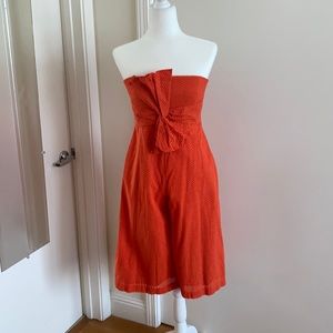 Anthropologie 9-H15 St CL Coral Orange Romper